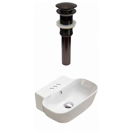 American Imaginations 16.34-in. W Above Counter White Vessel Set For 3H4-in. Center Faucet AI-33447